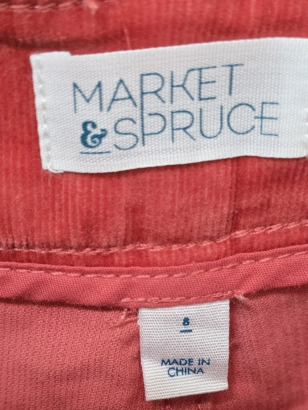 Market & Spruce Women's Rust-Red Corduroy Trousers